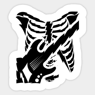 'Skeleton Rock On Guitar' Awesome Guitar Gift Sticker